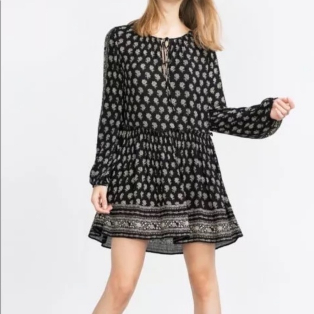 Zara boho black dress small